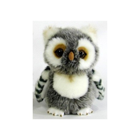 Peluche hibou gris 17 cm