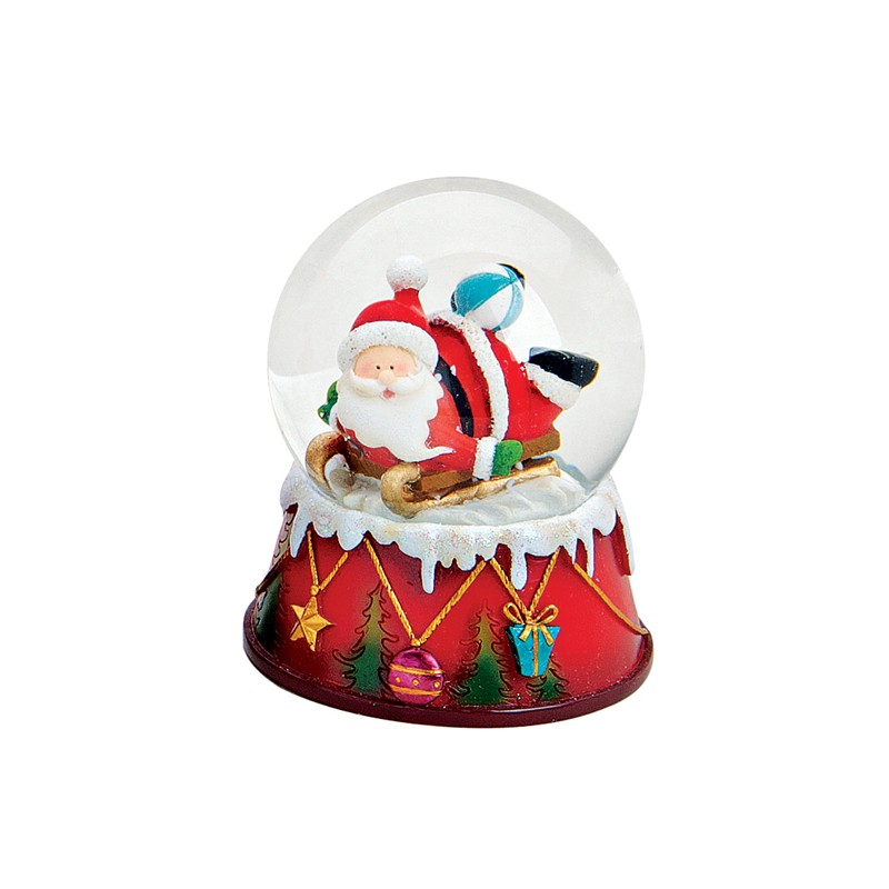 1322 boule a neige pere noel ballon bleu 9cm