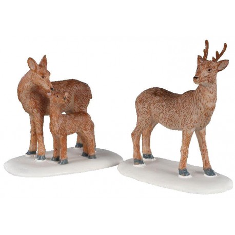 Famille de cerfs lot de 2 Lemax