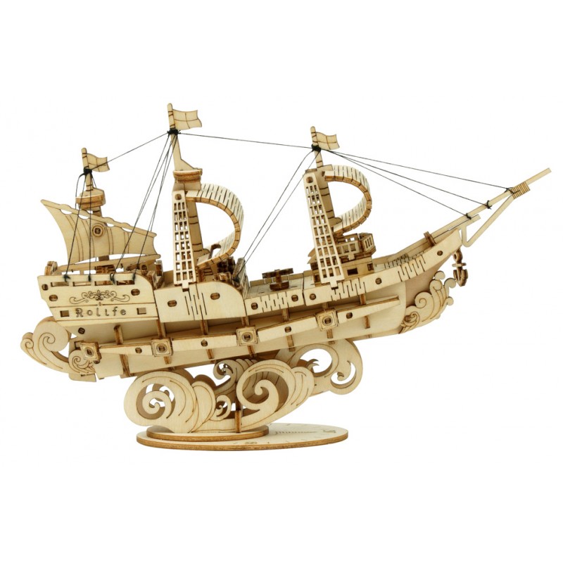 Décor nautique de modèle en bois, kit de maquette de bateau pirate de  puzzle 3D, kits de construction de modèles en bois, kits de voilier de  décor de bureau pour adultes et