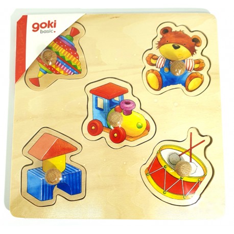 Puzzle enfant en bois à encastrement jouets 5 pièces - La Magie