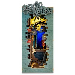HMLOPX Book Nook Maquette D'assemblage Serre-Livres en Bois Bricolage  Maison de poupée Livre Coin bibliothèque Insert Ruelle Livre Coin avec  Lumière à Induction (Color : Van Gogh World) : : Cuisine et
