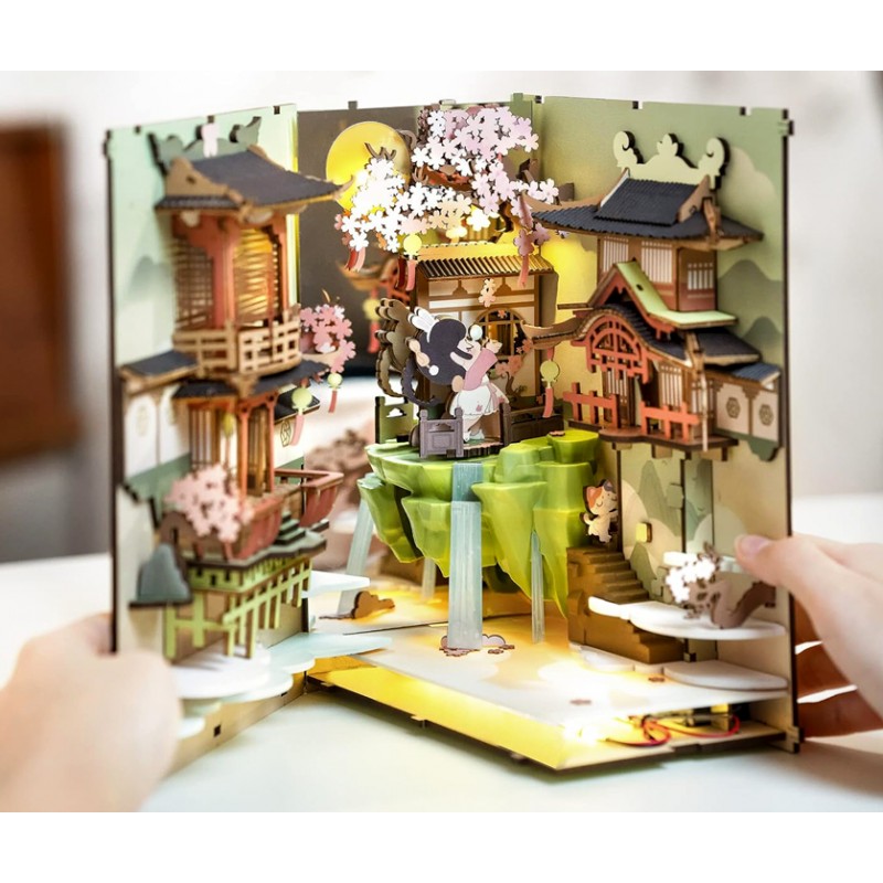 Diorama serre-livres DIY - La rue du Japon