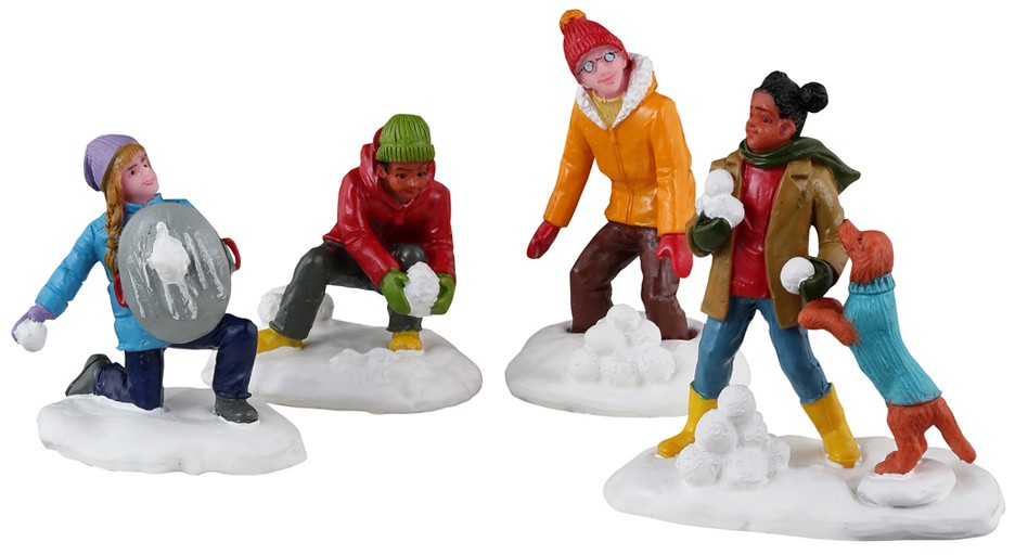 Lot de figurines et accessoires Scène hivernale pour village