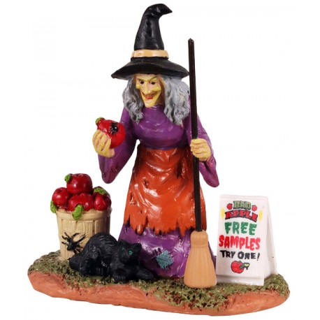 Sorcière et pommes Lemax Halloween