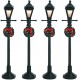 Lampadaires décorés lumineux Lot de 4 Lemax