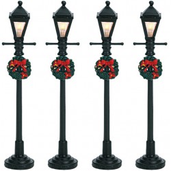 Lampadaires décorés lumineux Lot de 4 Lemax