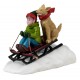 Enfant et chien sur luge Lemax