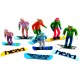 Figurines en snowboard debout Lot de 6