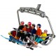 Figurines assises avec snowboards pour télésiège Lot de 6