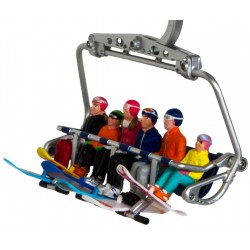 Figurines assises avec snowboards pour télésiège Lot de 6