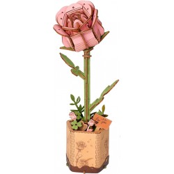 Maquette en bois Fleur Rose